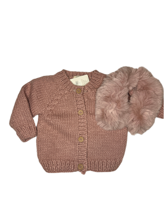 Fur Collar Cardigan