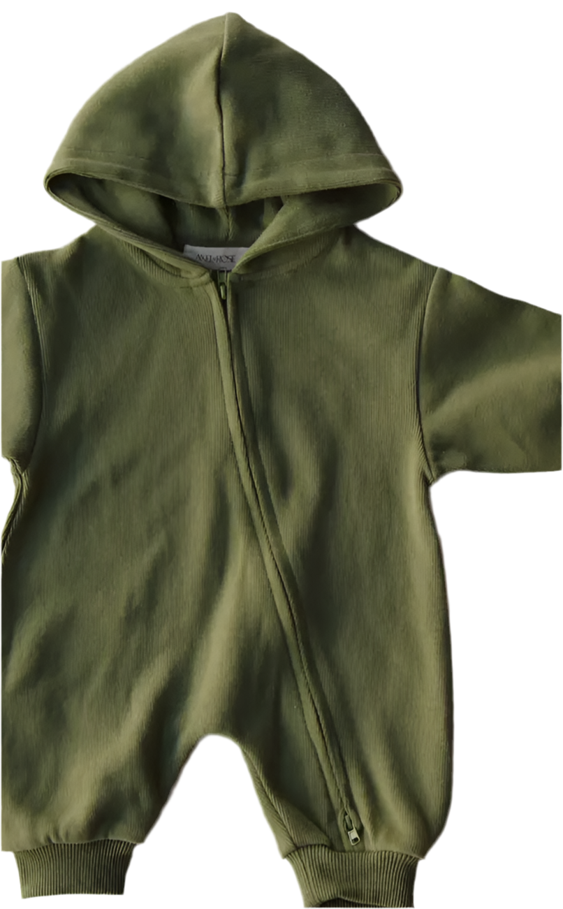 Zip Up Hooded Jumpsuit