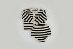 Striped Cotton Cardi Set