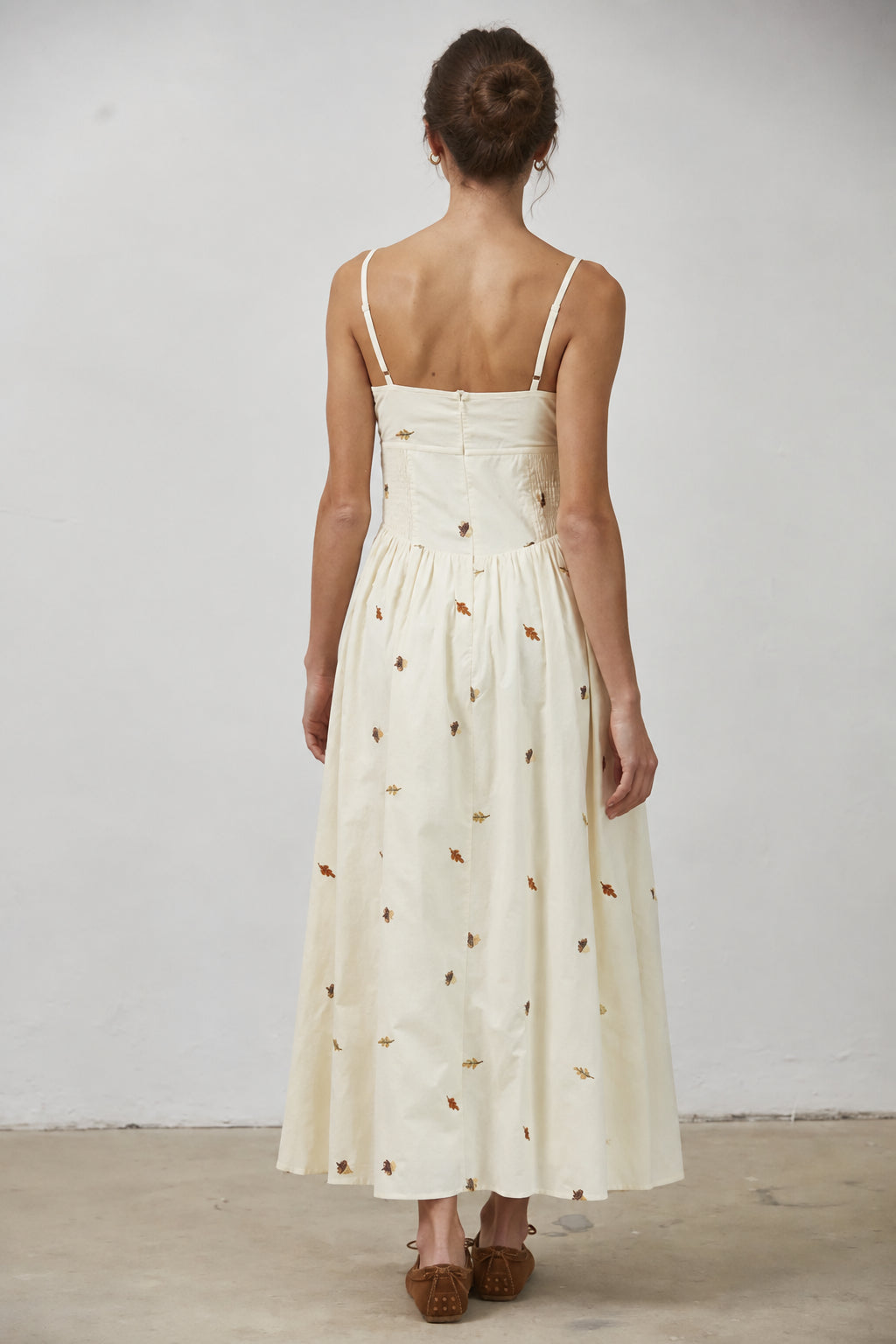 Autumn Leaves & Acorns Embroidered Dress