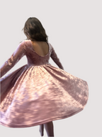 Tea Rose Velvet Twirl Dress