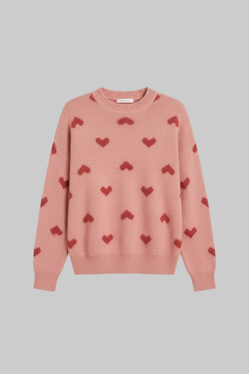 Fuzzy Hearts Sweater