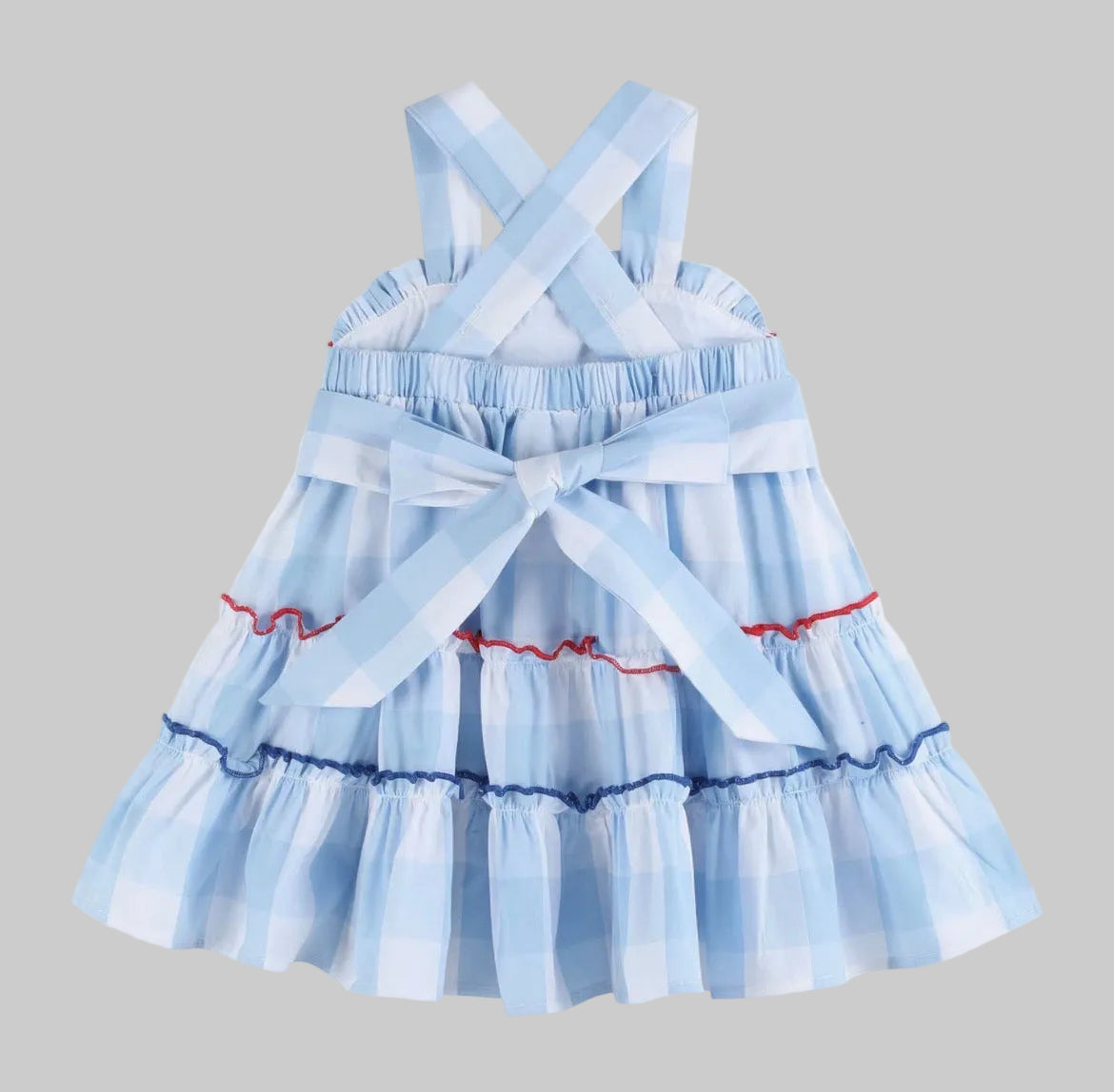 Blue Gingham Layered Sundress