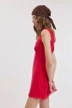 Linen & Lace Mini Dress