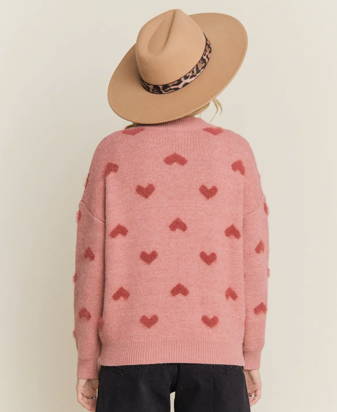 Fuzzy Hearts Sweater