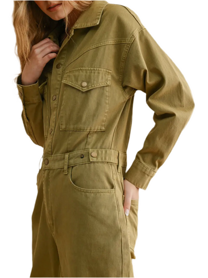 Long Sleeve Utility Jumpsuit