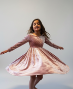 Tea Rose Velvet Twirl Dress