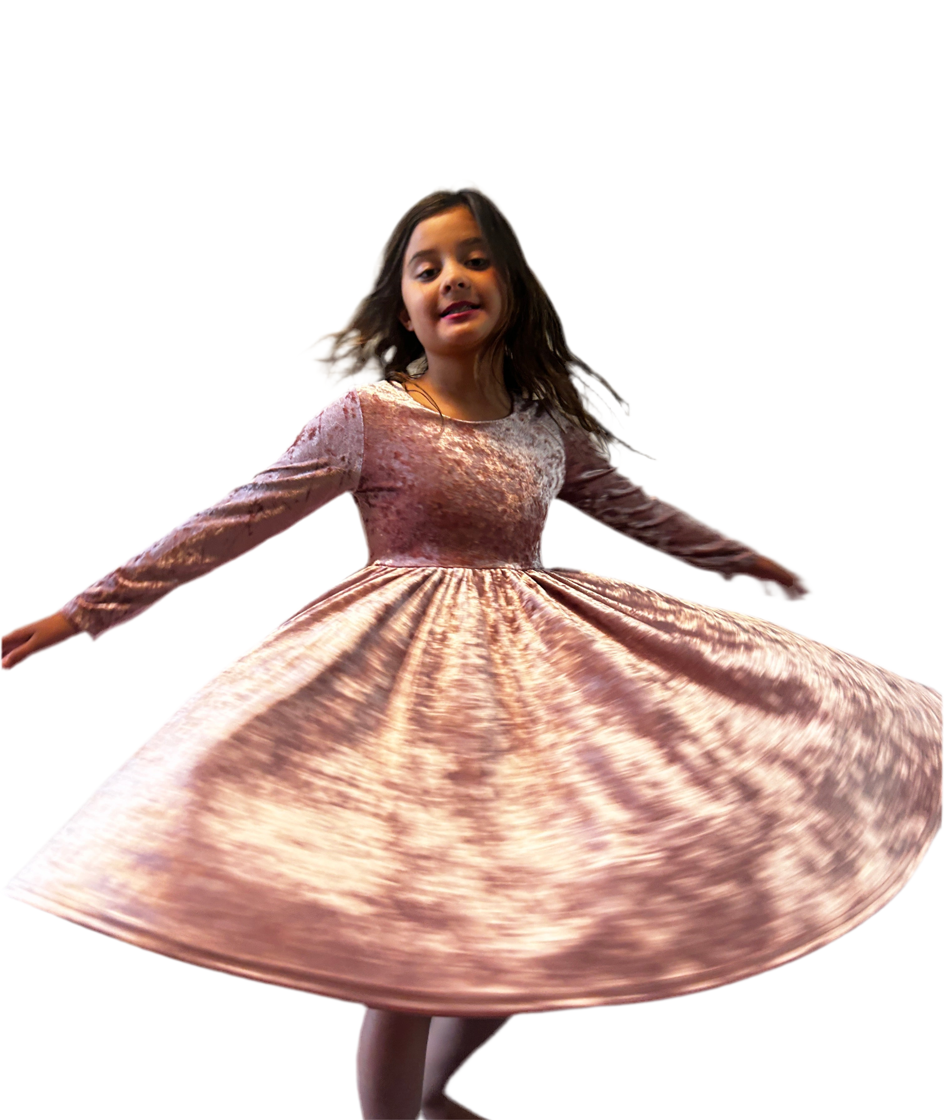 Tea Rose Velvet Twirl Dress