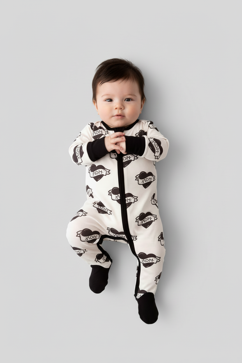 Mom Heart Bamboo Romper