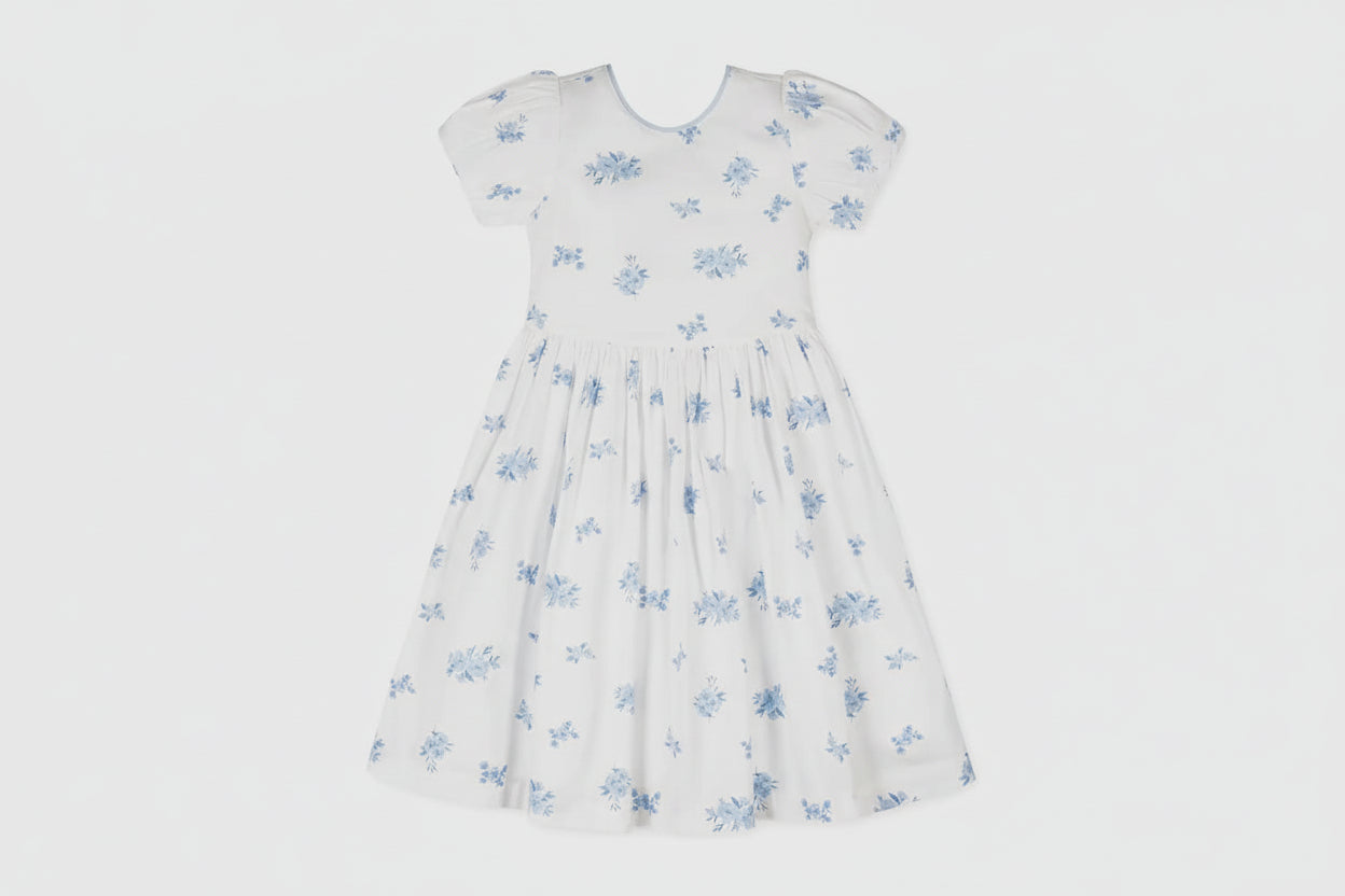 Organic Sateen Puff Sleeve Dress