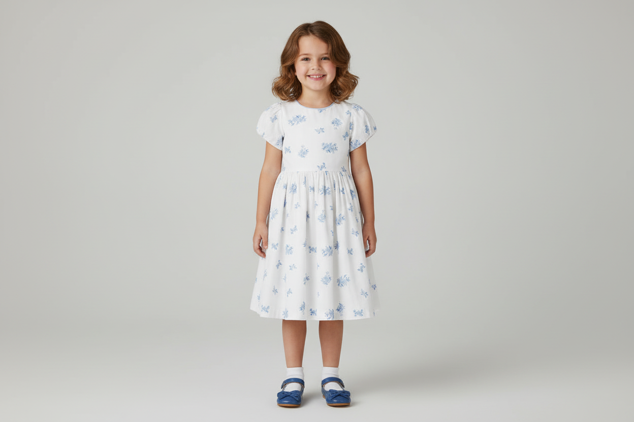 Organic Sateen Puff Sleeve Dress