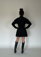 Collared Puff Sleeve Sweater Dress