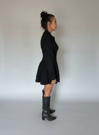 Collared Puff Sleeve Sweater Dress