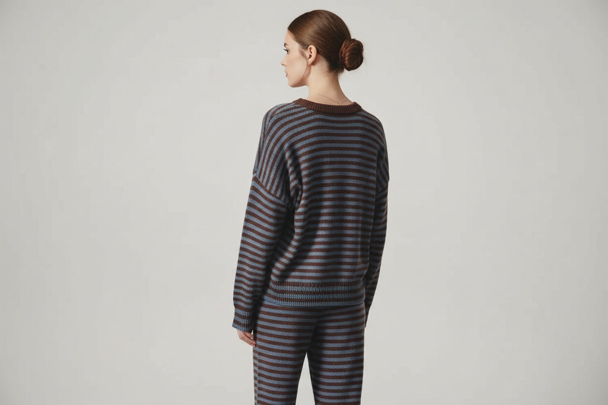 Striped Sweater and Pants Set