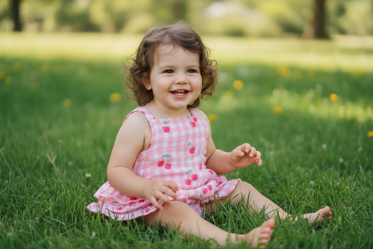Gingham Cherries Muslin Romper