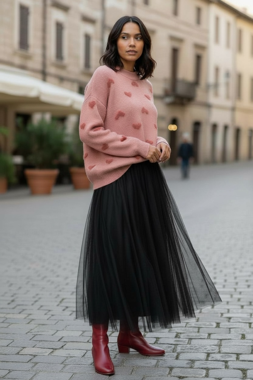 Fuzzy Hearts Sweater