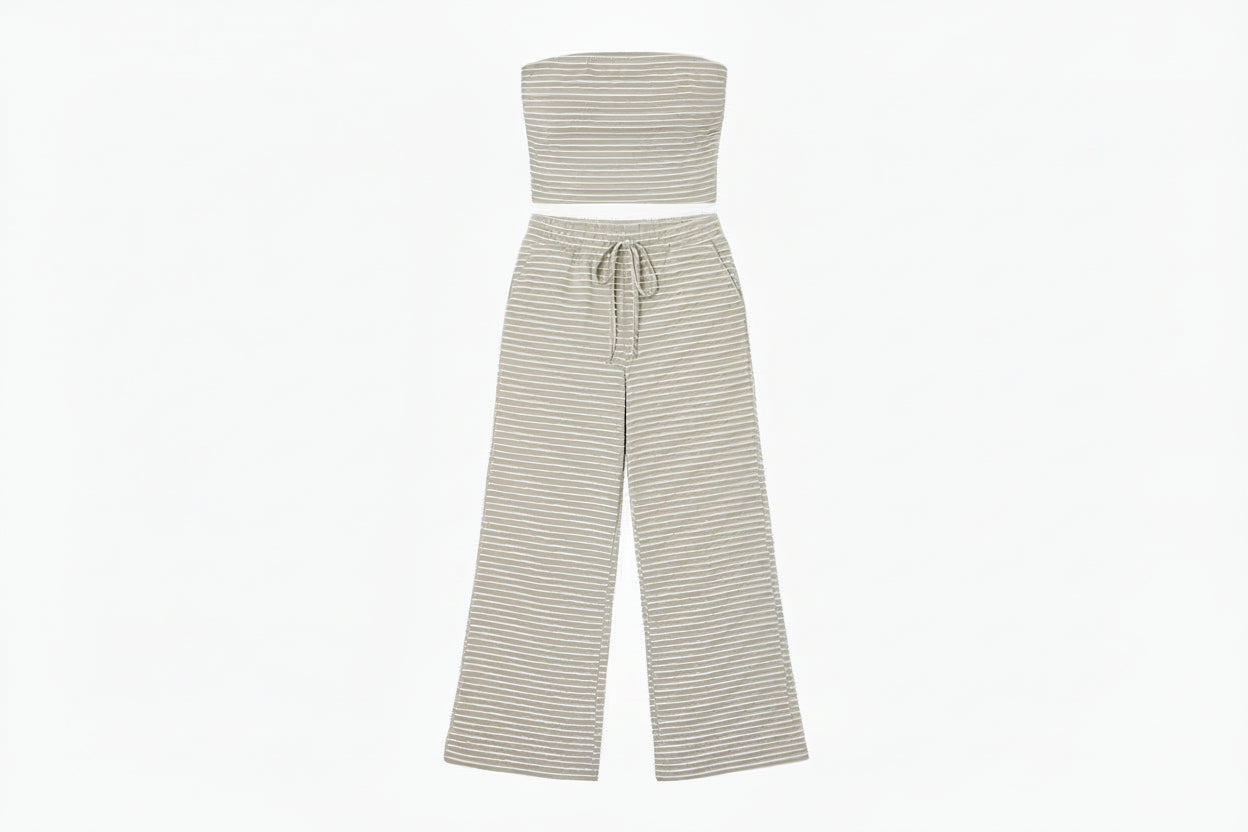Striped Cotton Tube Top Set