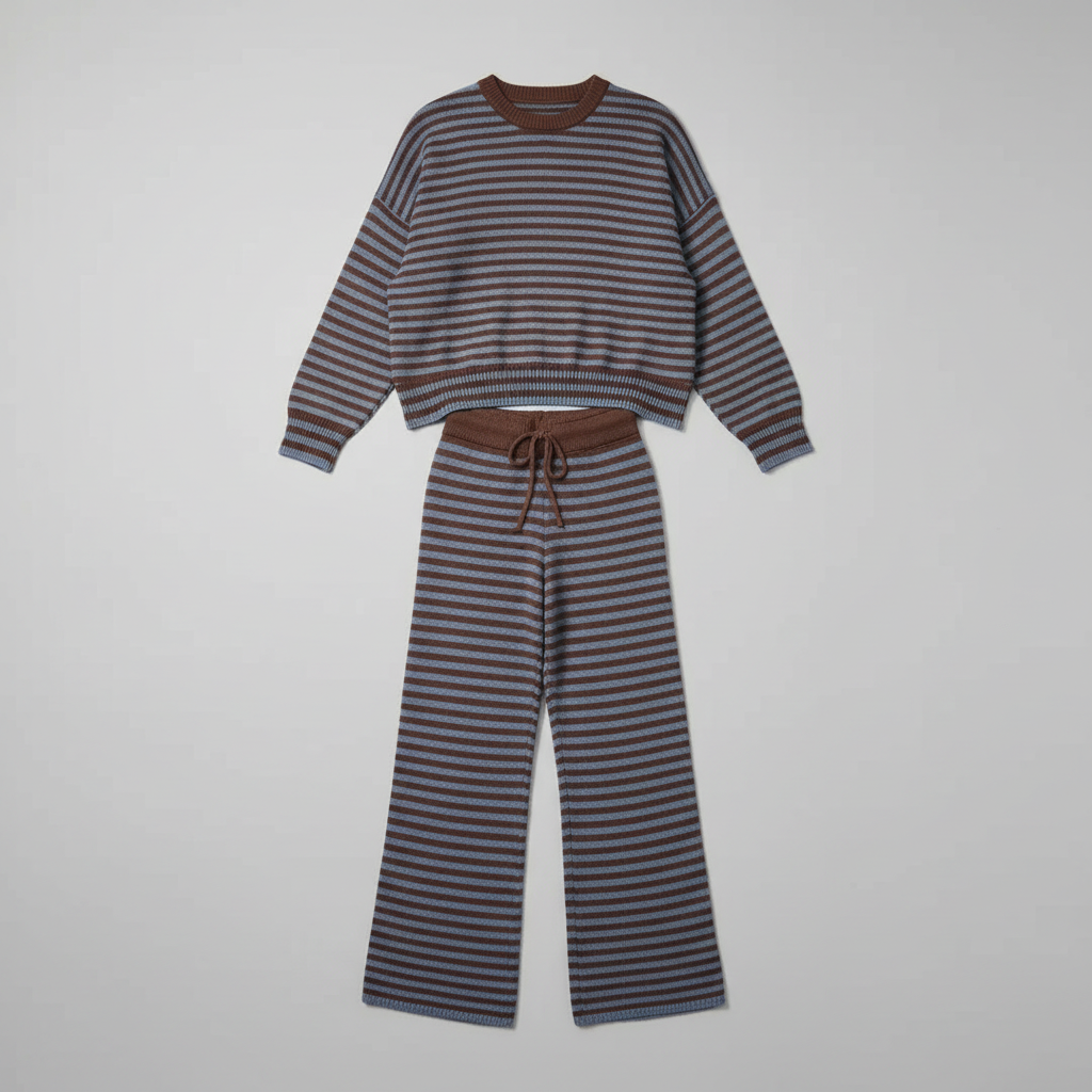 Striped Sweater and Pants Set