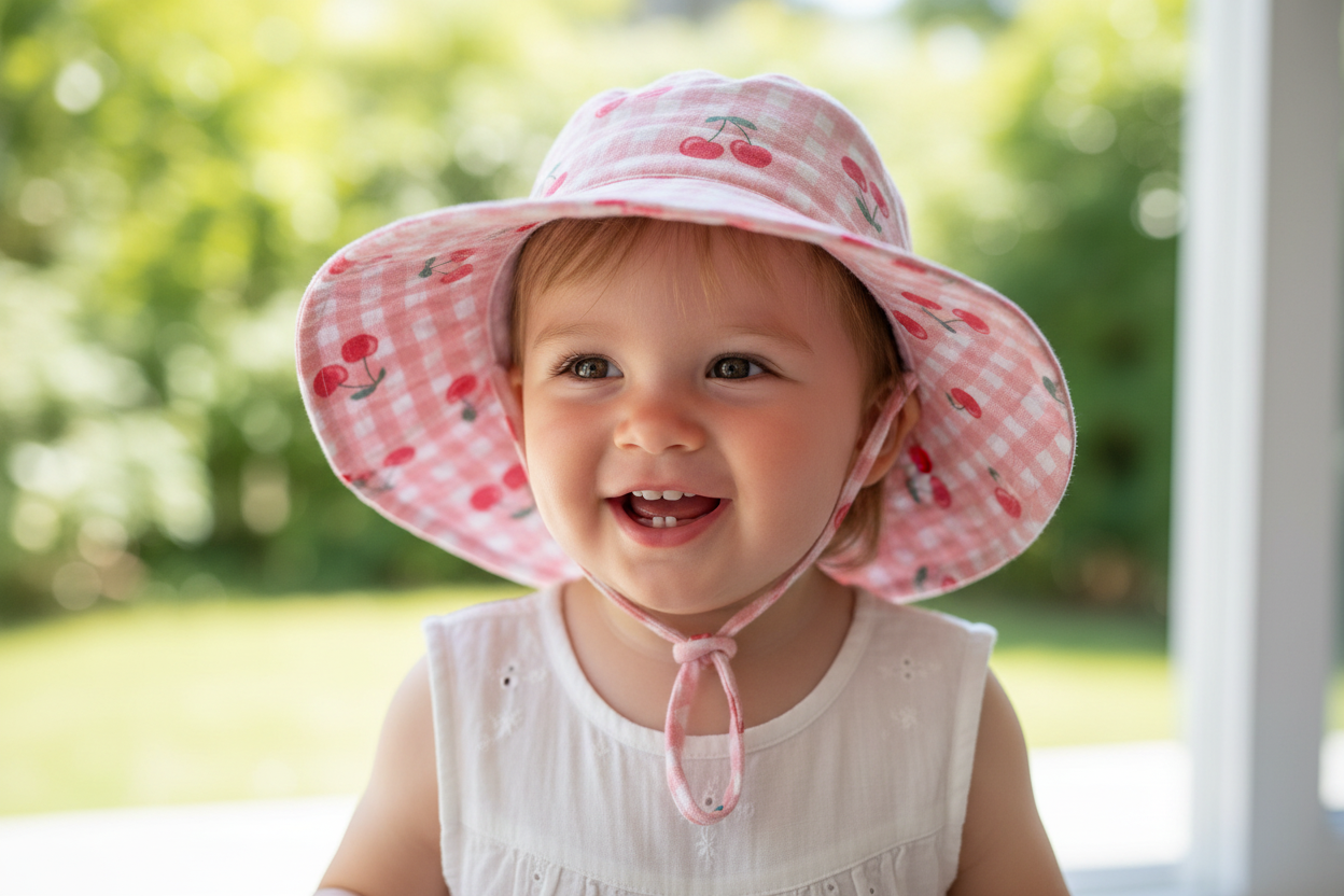 Gingham Cherries Sunhat