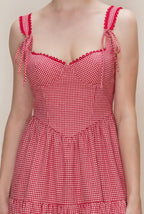 Red Cotton Gingham Dress