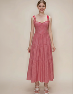 Red Cotton Gingham Dress