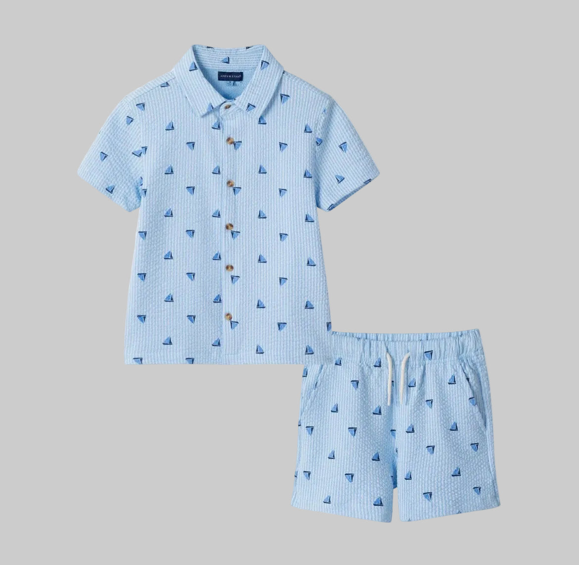 Andy & Evan Buttondown & Shorts Set