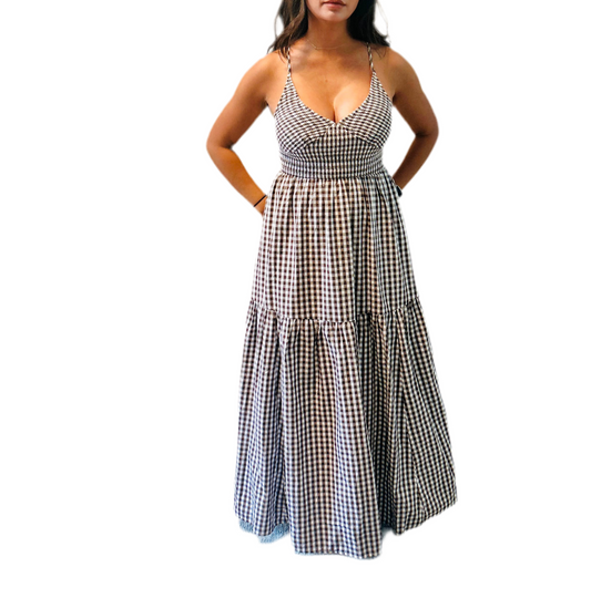 Gingham Cotton Maxi Dress