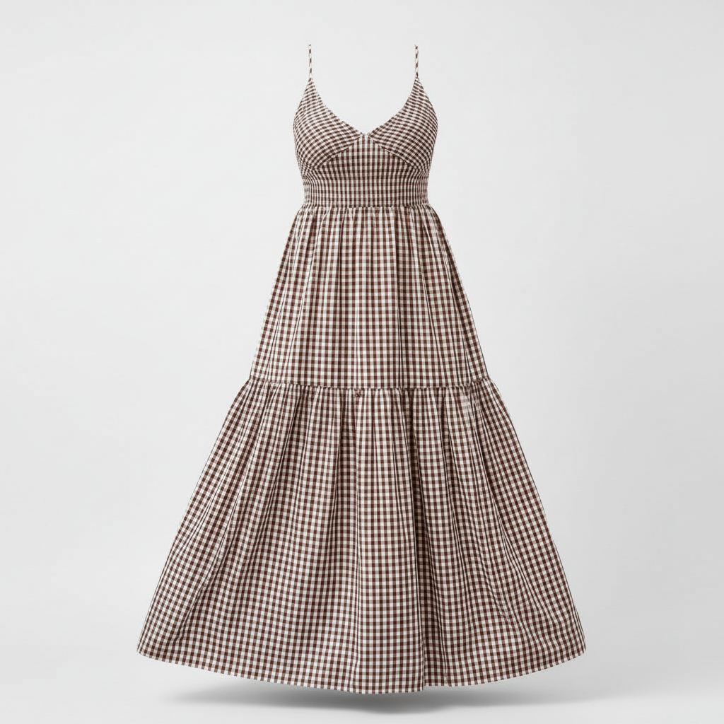 Gingham Cotton Maxi Dress