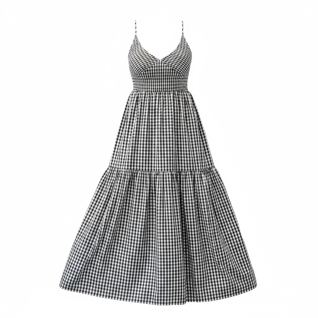 Gingham Cotton Maxi Dress