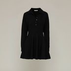 Collared Puff Sleeve Sweater Dress