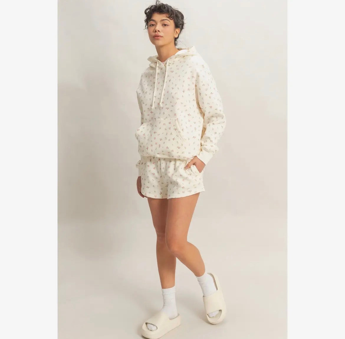 Floral French Terry Shorts