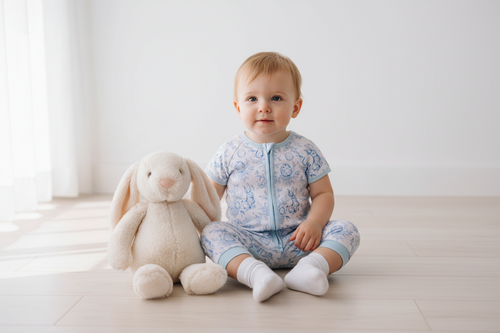 Blue Bunny Bamboo Romper