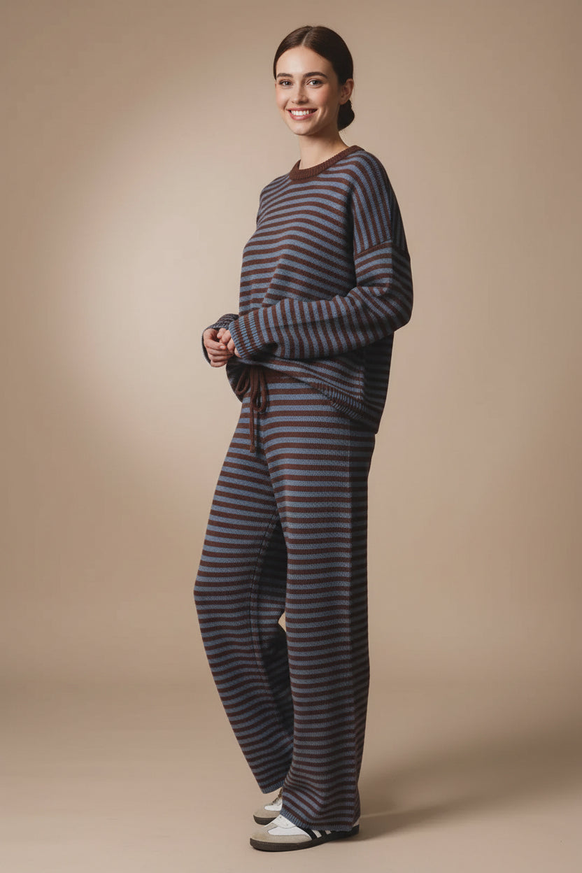 Striped Sweater and Pants Set