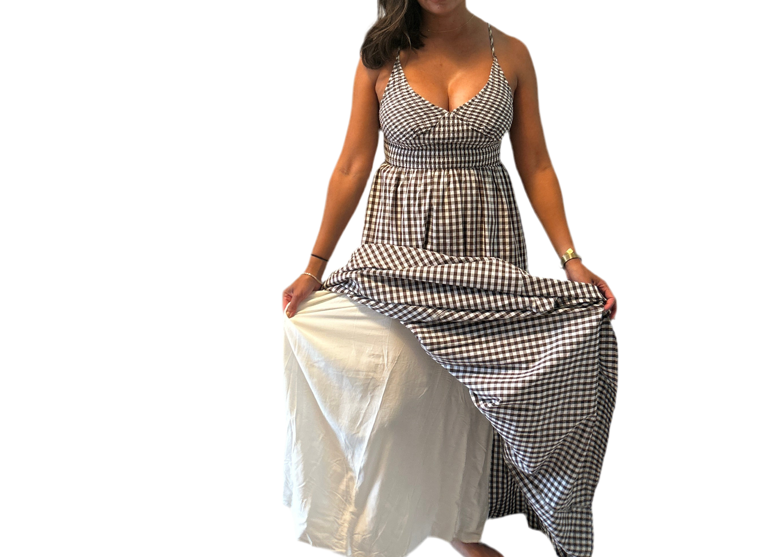 Gingham Cotton Maxi Dress