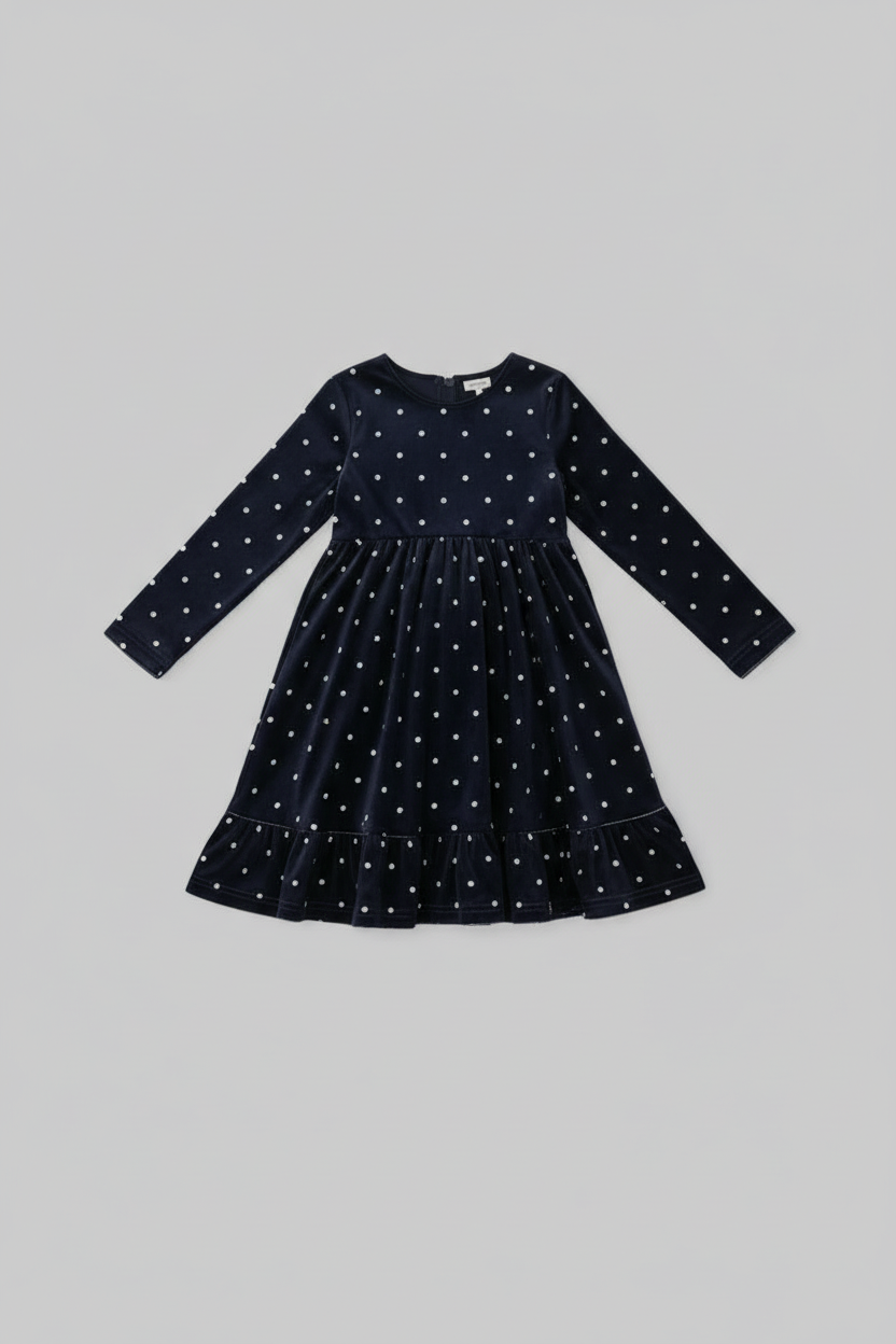 Velvet Bow Dot Dress