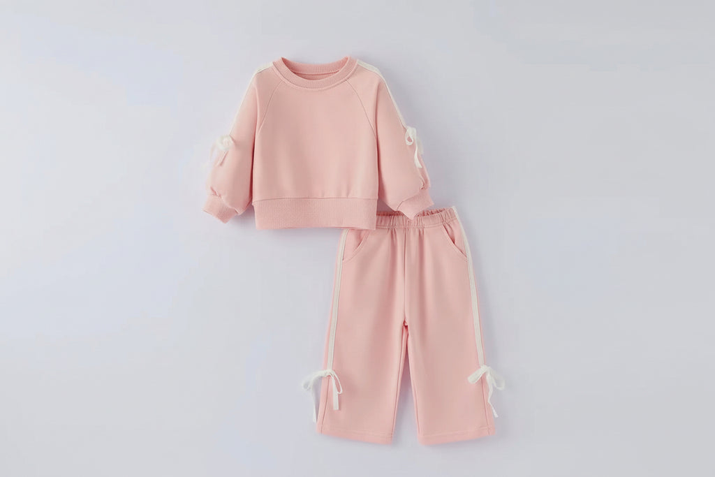 Bow Trim Sweatsuit Set