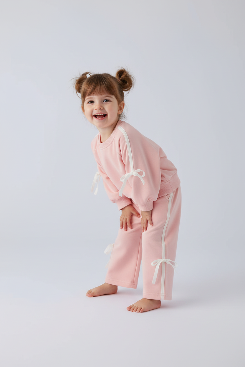 Bow Trim Sweatsuit Set