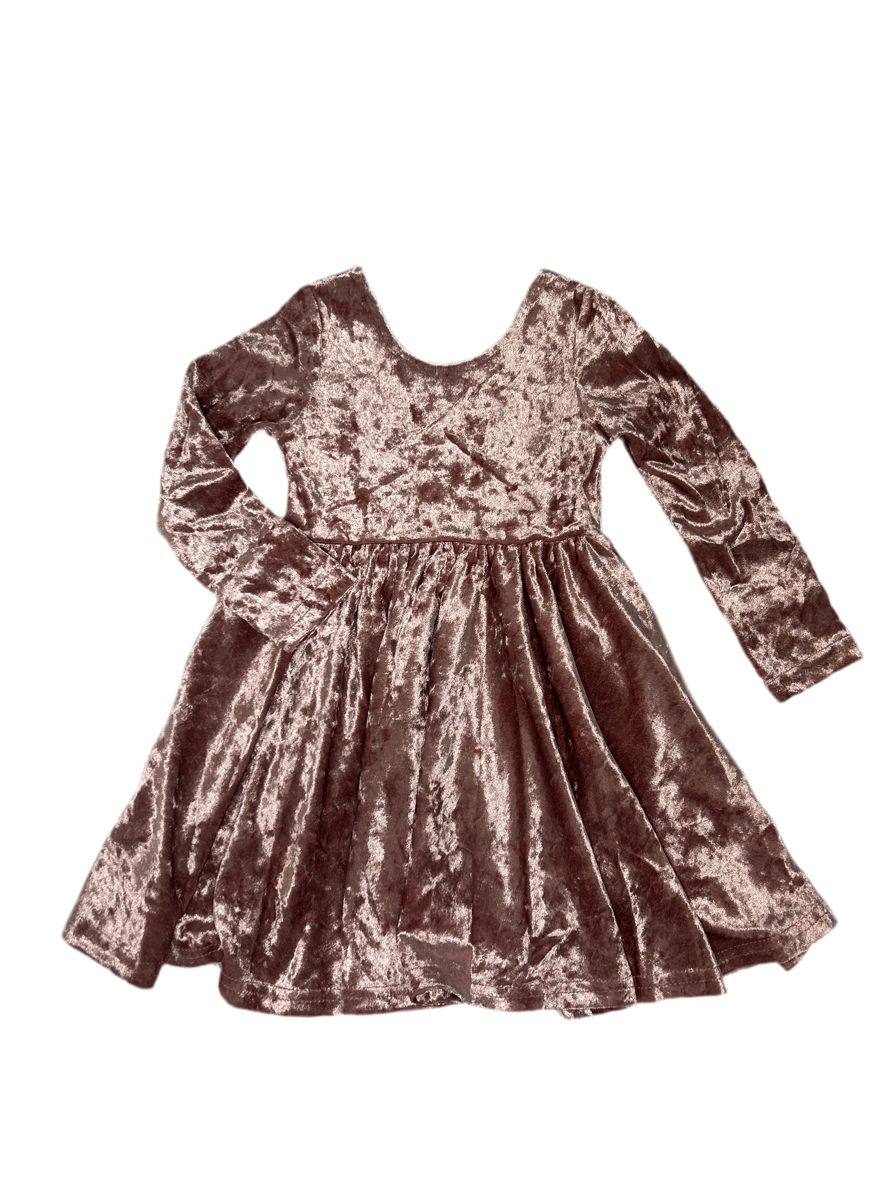 Tea Rose Velvet Twirl Dress